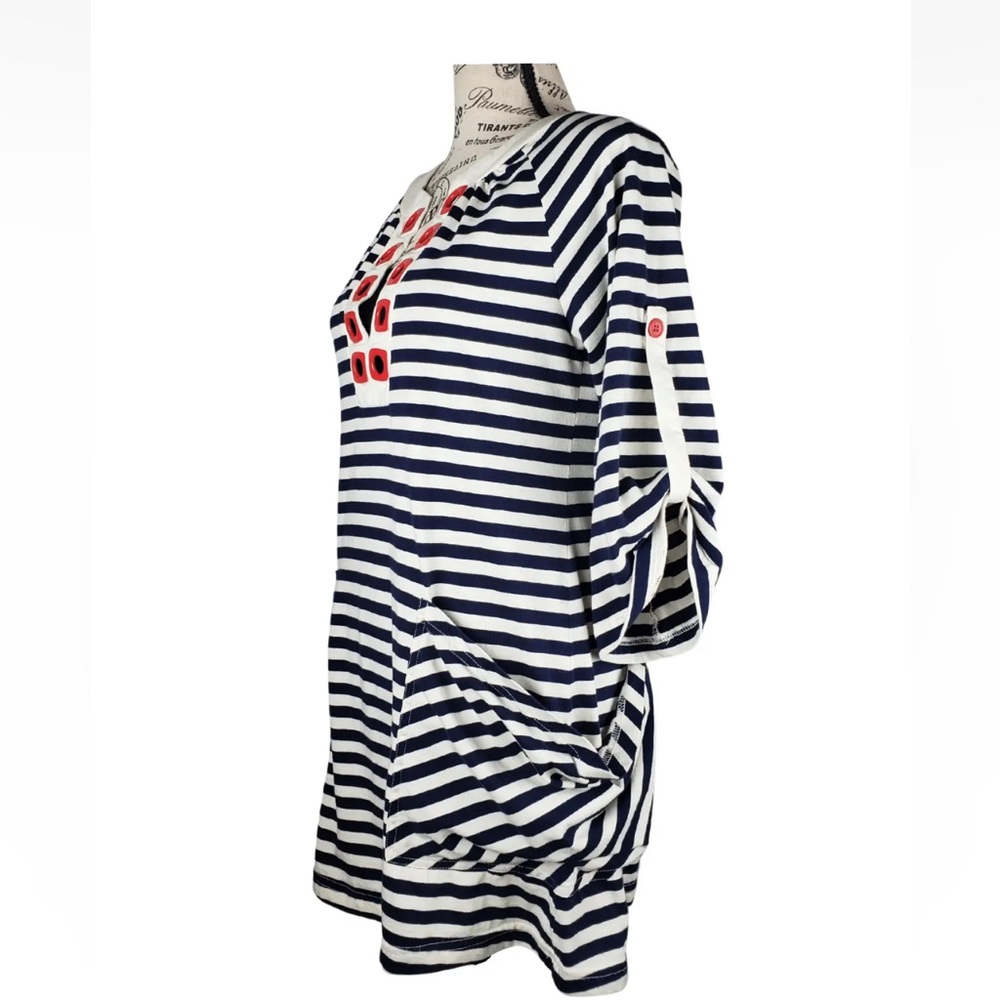 Nanette Lepore Nautical Red White Blue Swim Cover Up Women Size S Pre-owned
